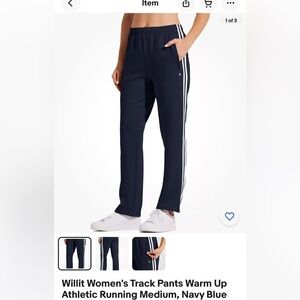 Willit Women's Large NEW Track Pants Warm Up Athletic Running, Navy Blue